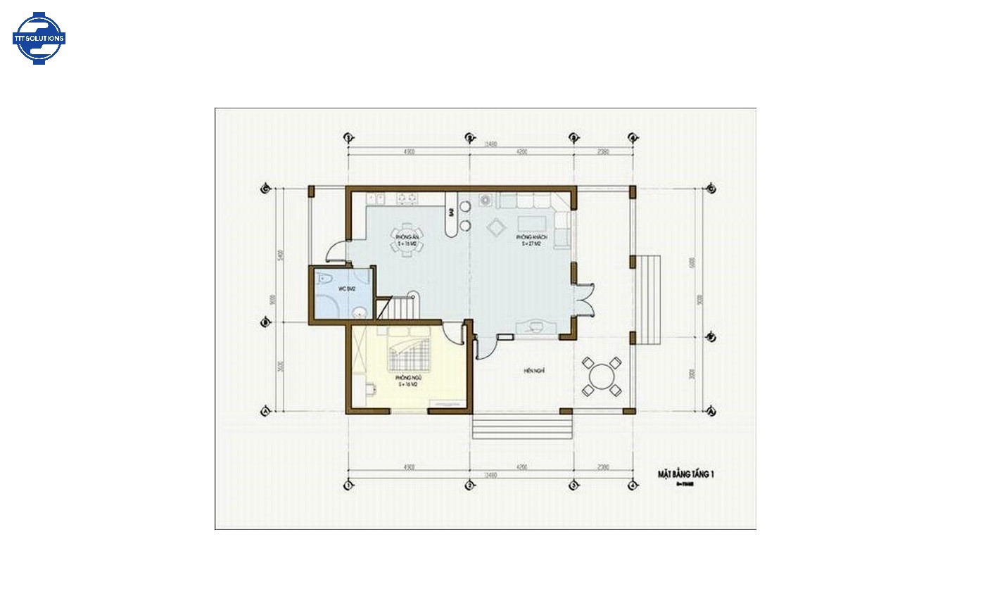 Bản thiết kế biệt thự 1 tầng kết hợp tất cả những tiện ích của sự sang trọng và hiện đại; để mang đến một không gian sống vô cùng tiện nghi.